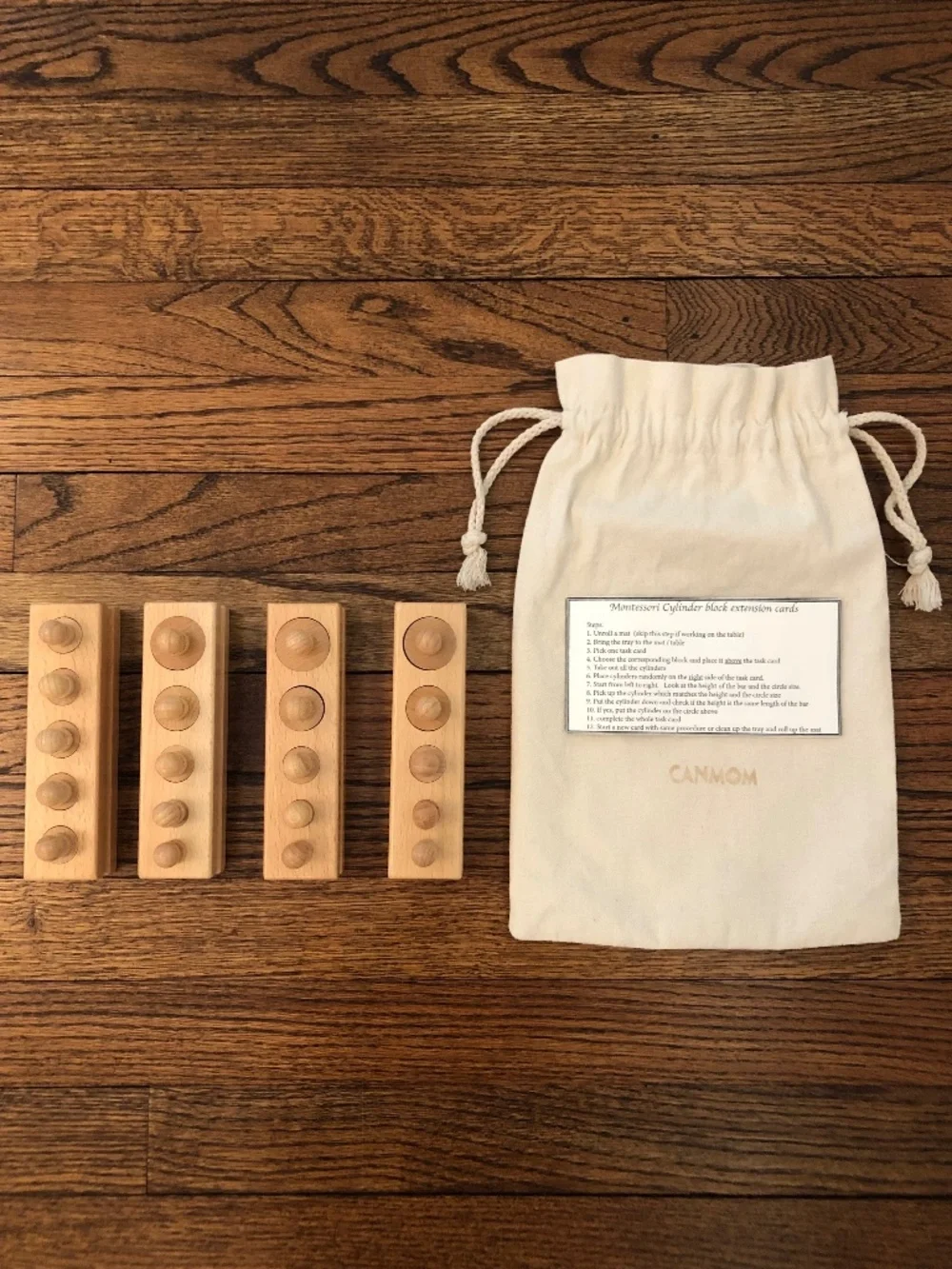 Montessori Knobbed Cylinder Blocks 4-piece Set by CANMOM